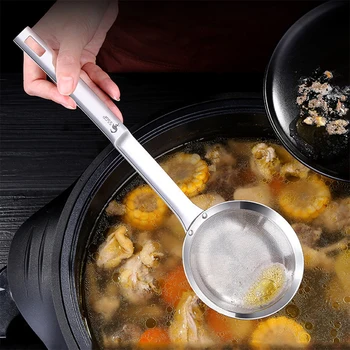 

304 stainless steel filter oil filter spoon Screen pack spoon colander household kitchen frying pot spoon