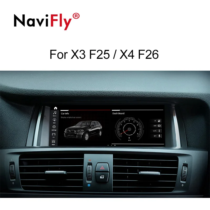 Sale NaviFly 4G RAM IPS Android 9.0 car dvd gps player for BMW X3 F25/X4 F26 2011-2017 CIC NBT system ID7 gps navigation IPS WIFI 1