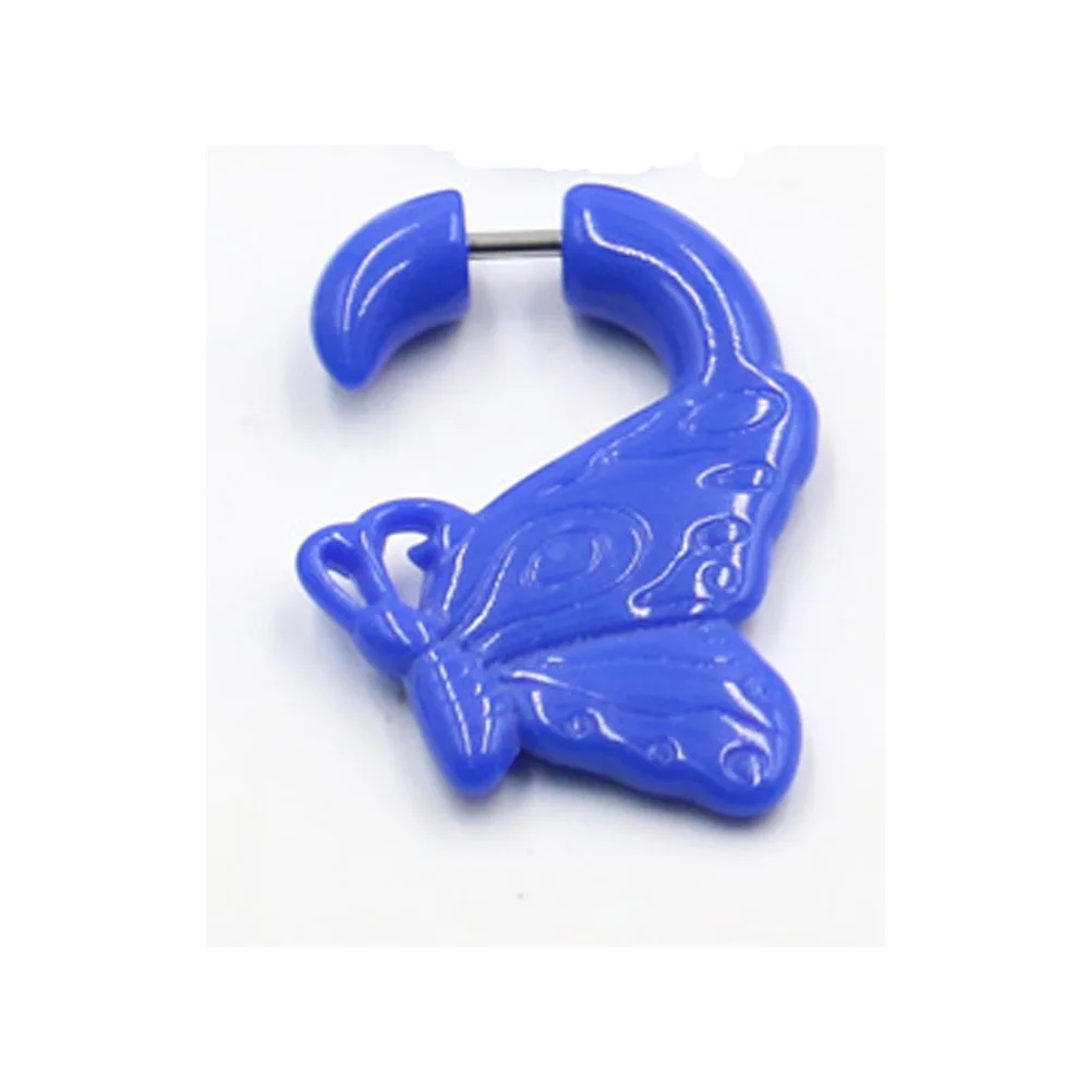 Dark Blue 6 1 пара/ло смешанный стиль акриловые поддельные пирсинг для пупка читер твист ушной конус измерители расширитель серьги пробки пирсинг ювелирные изделия для тела - Окраска металла: Dark Blue 6