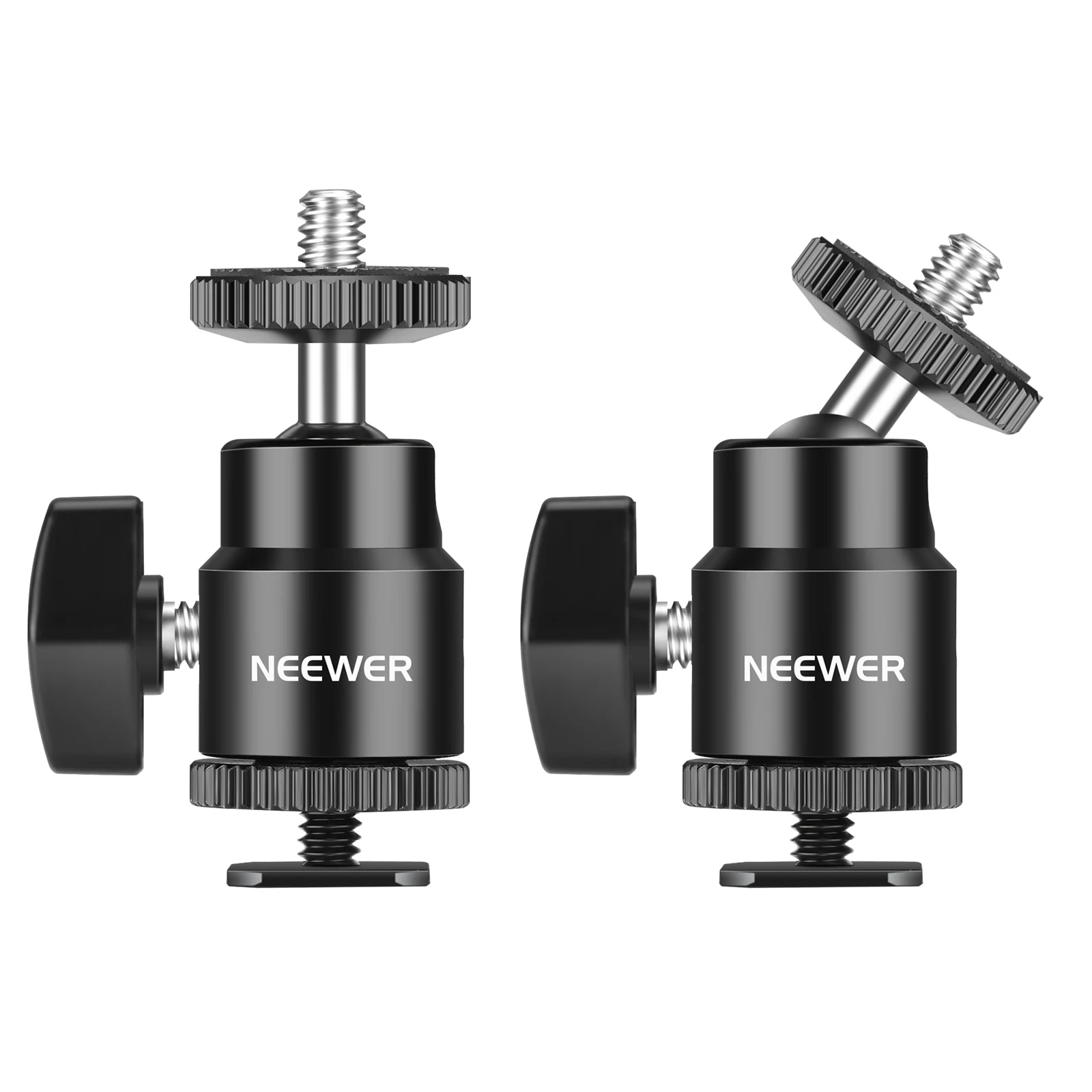 Neewer 1/4” Camera Hot Shoe Mount, Mini Ball Head Hot Shoe Mount