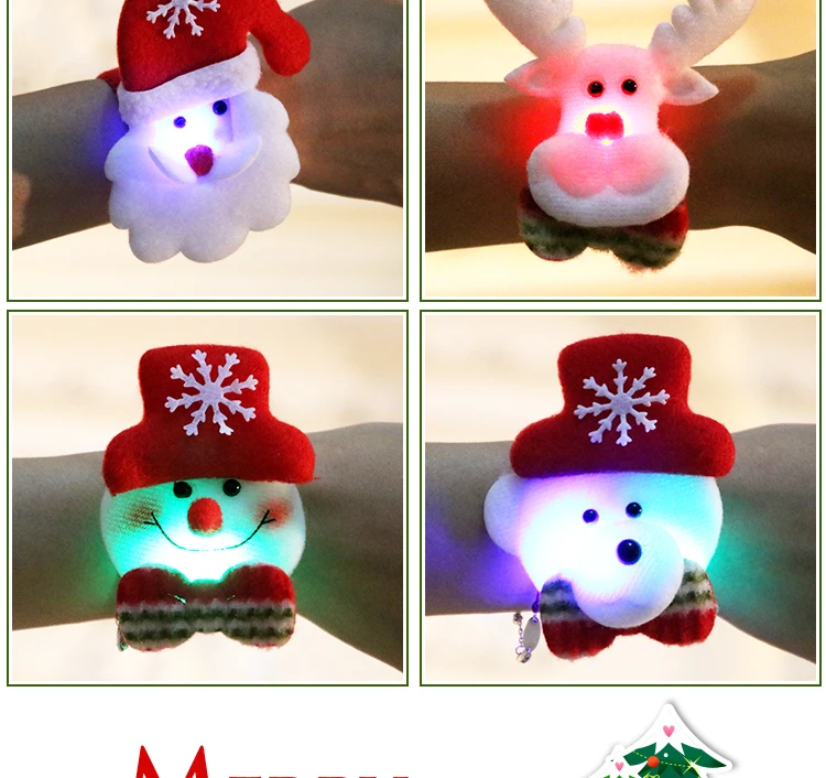 Светодиодные рождественские украшения, Рождественский похлопывающий круг, Рождественский подарок детям, Санта-Клаус, снеговик, олень, дерево, вечерние игрушки