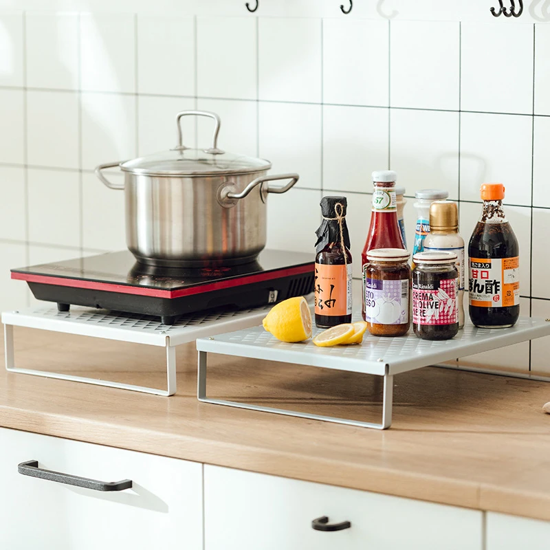 Kitchen Storage Rack Microwave Shelf Induction Cooker Electric Baking Pan Shelves For Kitchen Cabinet Organizer Gadgets Spice