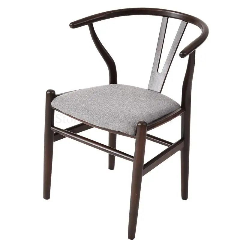 Solid Wood Dining Chair Creative Study Stool Backrest Lounge Y Cafe Table And Chairs Home | Мебель