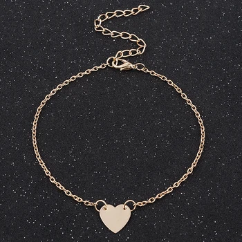 

2020 NEW Hot Sale Simple Charming Heart Bracelets Bangles For Women Girls Gold Color Metal Bracelets Statement Jewelry Wholesale