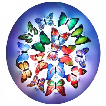 

50pcs/set Colorful Luminous Butterfly Night Light Butterfly Sticker Wall Lamp R9JC