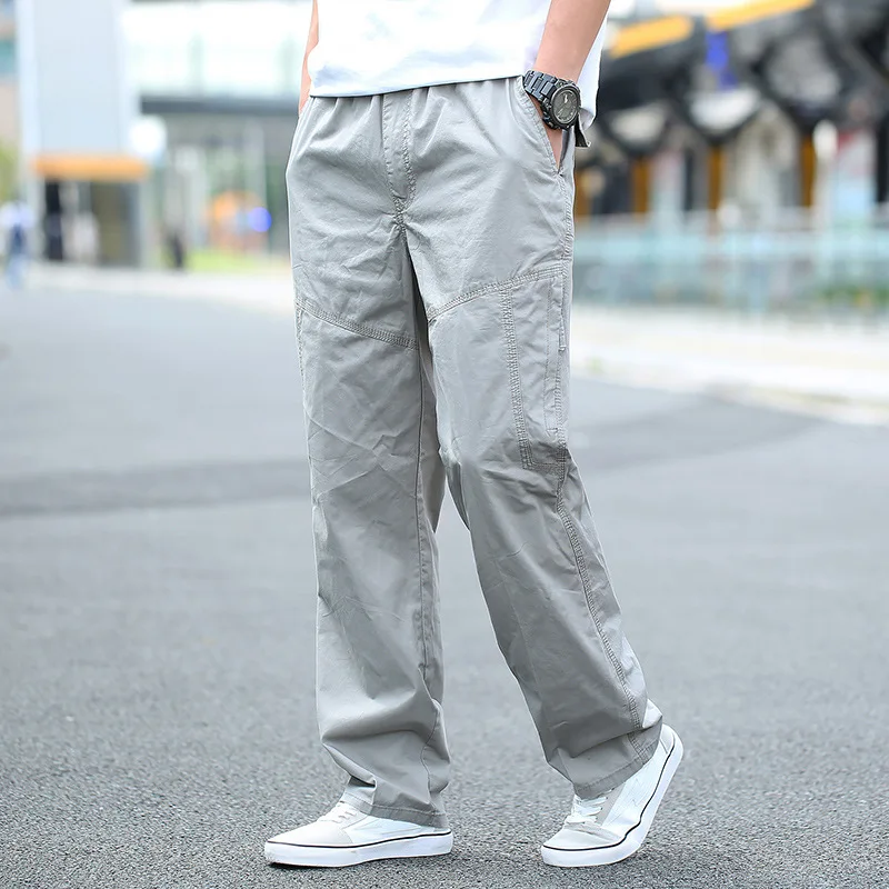 50-130kg Youth Mens Plus Size Cargo Pants Multi-pocket Loose Thin Straight  Casual Overalls Spring Autumn Trousers Outdoor Pants - Hiking Pants -  AliExpress