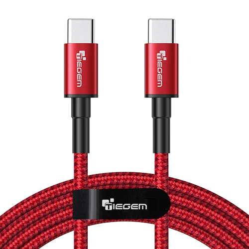 TIEGEM USB C к USB C кабель Быстрая зарядка 4,0 3,0 USB-C кабель для samsung Galaxy Note 10 s9 PD 60W 3A для macbook - Цвет: Красный