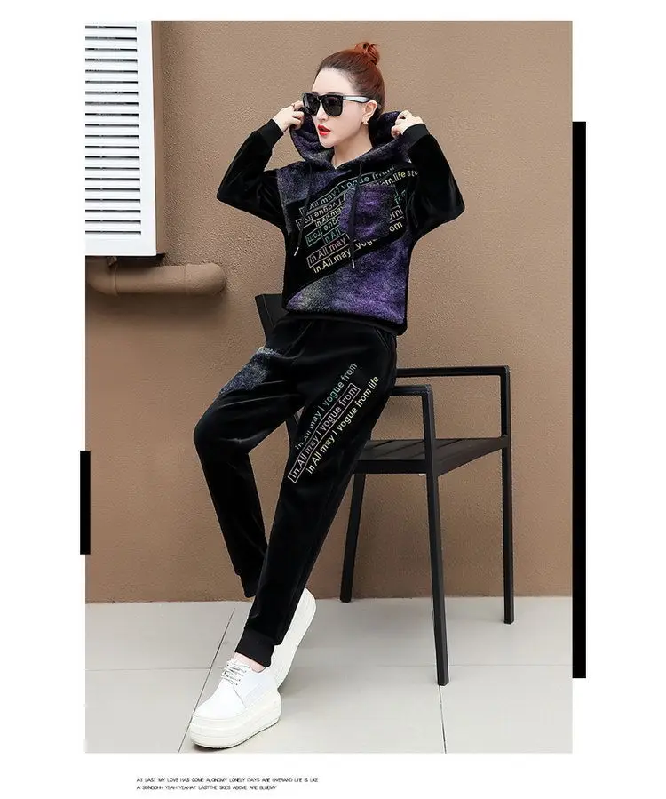 Max LuLu модный Европейский спортивный костюм женские трикотажные топы шаровары женские с капюшоном комплект из двух предметов бархатная одежда Меховые Теплые наряды