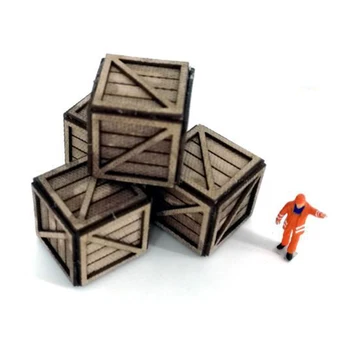 

1:87 HO Scale Train Model Construction Scene Sand Table Cargo Box Model Building Kits