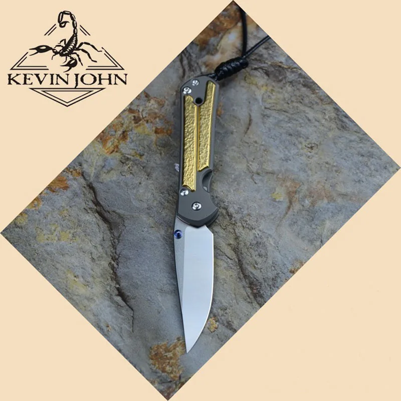 Kevin John небольшой себенца 21 складной нож для ежедневного использования, M390 лезвие TC4 Титан ручка Открытый Отдых Охота Карманные Ножи EDC инструменты - Цвет: Copper version B
