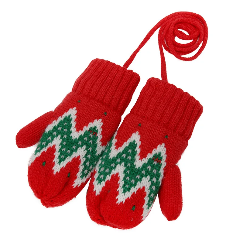 Only gloves Зимний детский шарф, шапка и наборы с перчатками, детская шапка со снежинками и шарфом из мультфильма, теплые бархатные шапочки - Цвет: Only gloves