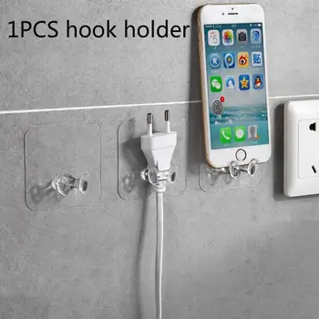 

Plug cable wires organizer phone stand holder transparent strong suction hooks cup sucker hanger key holder Strong hooks cup