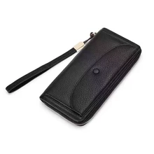 

WR 100% Genuine Leather Women's Long Wallet Fashion Large-capacity Clutch Bag Lychee Zipper Phone Bag Coin Purse Card Holder