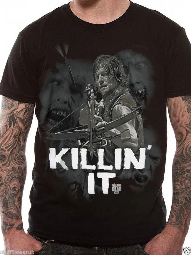 Официальный The Walking Dead Killin 'It футболка M L XL Killing NEW Daryl Dixon футболки с круглым