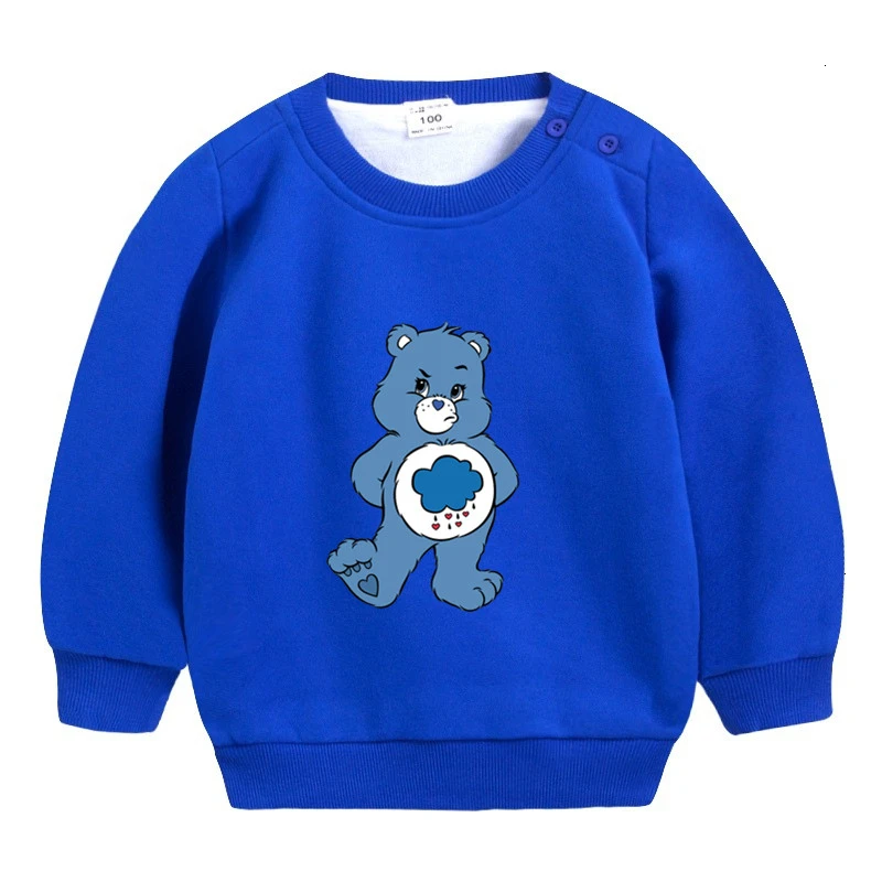 as picture Care Bears зимний вельветовый Свитшот От 3 до 9 лет для мальчиков и девочек, забавные скрещивающиеся цвет, Детские с О-образным вырезом для шеи, детские топы с рисунками из мультфильмов для малышей - Цвет: as picture
