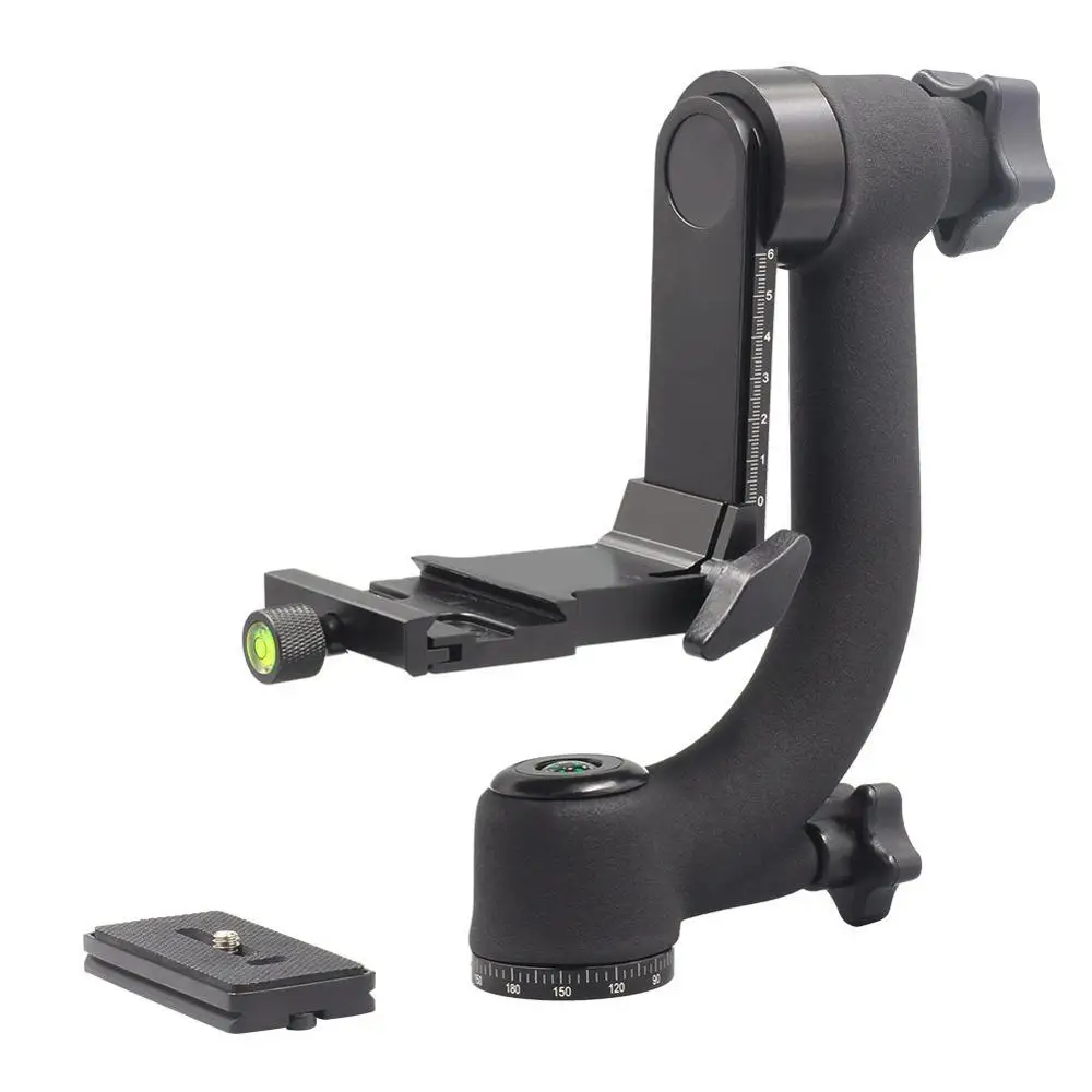 

INSEESI Panoramic 360 Degree Gimbal Tripod Head Professional Telephoto Lens Quick Release Plate 1/4" Screw For DSLR Camera