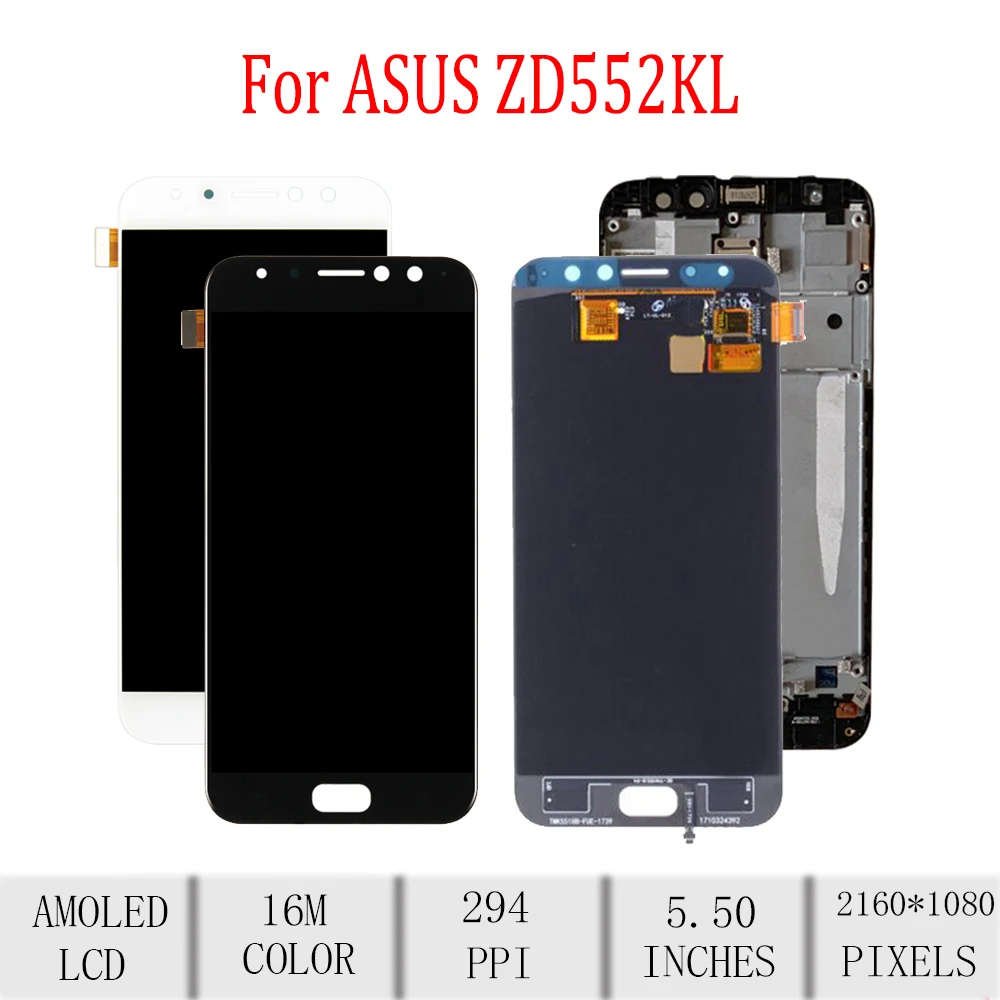 

Original For ASUS Zenfone4 Selfie Pro ZD552KL LCD Display Touch Screen Digitizer For Asus ZD552KL Display with Frame Replacement