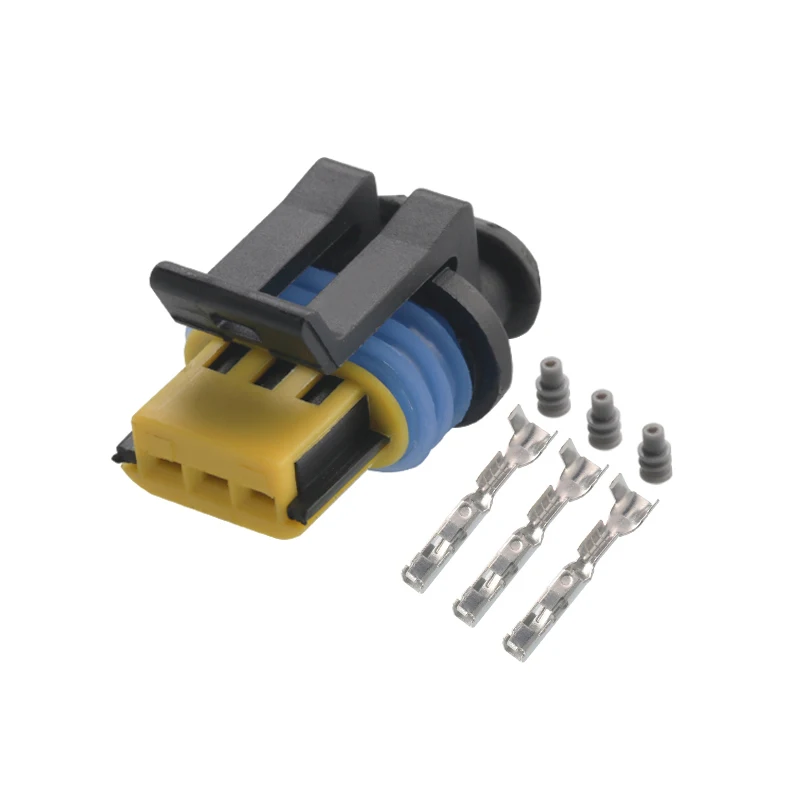 

Free shipping 10 sets 3pin 1.5mm delphi auto plastic waterproof wire harness cable connector 15336029