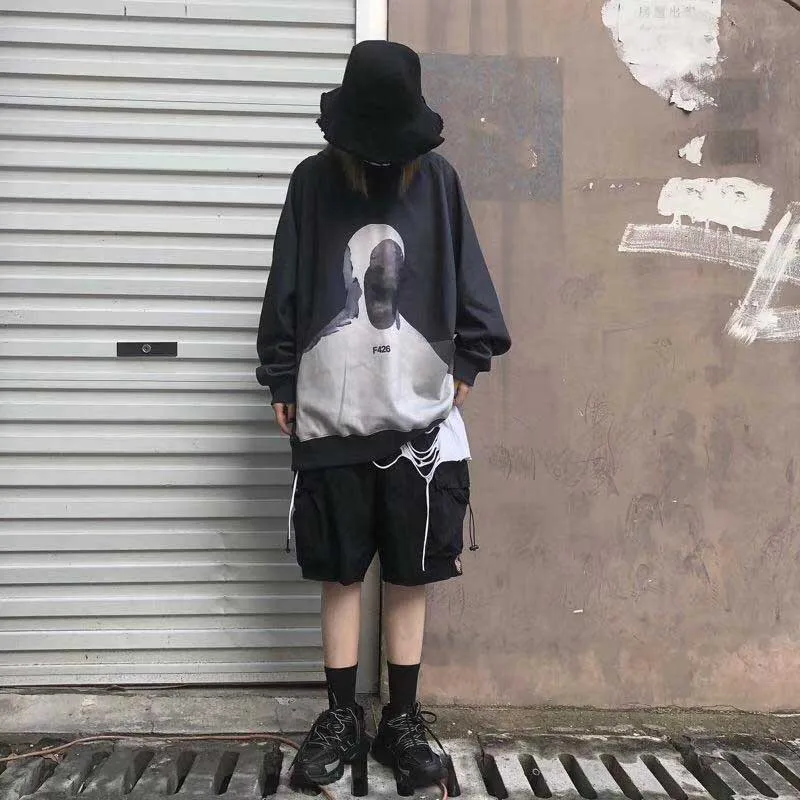 NiceMix, трендовые мужские толстовки и свитшоты с капюшоном с изображением лиц, странных вещей, большие размеры для осени, с хип-хопом, зимний теплый капюшон