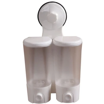 

Liquid Container White Bathroom Lotion Wall Mounted Shampoo Bottle ABS Powerful Sucker Tools Sink Soap Dispenser