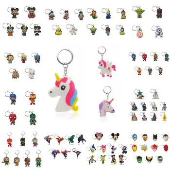 

100pcs Novelty Keychain Avenger Cartoon PVC Key Ring Superhero Fashion Accessories Key Chain Key Holder Xmas Party Gift