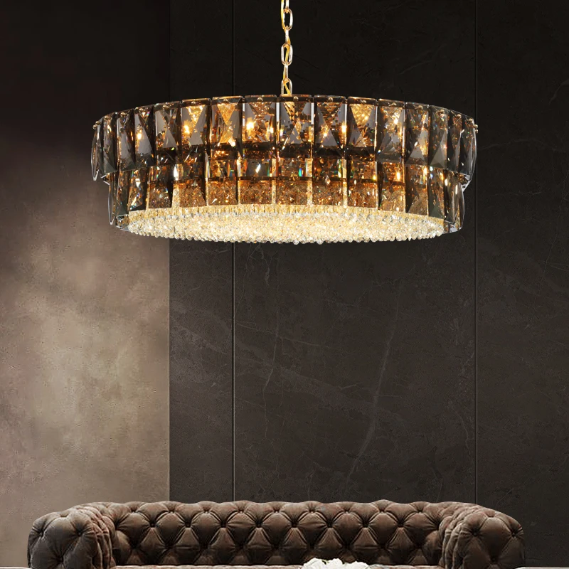 

Brown modern LED ceiling lights chandeliers nordic kitchen living room decoration lights crystal chandelier lights