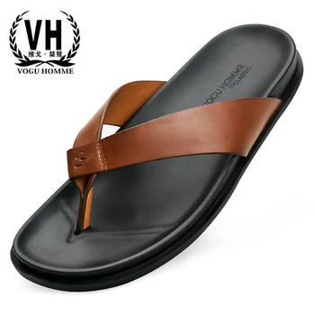 

Flip-flops Mens summer sandals Sneakers Men Slippers casual Shoes beach outdoor anti-skid fender men genuine leather slippers