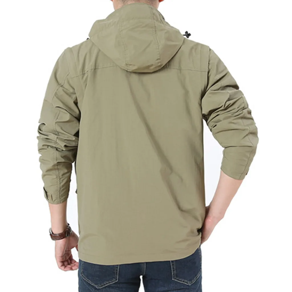 erkek mont veste homme chaqueta hombre coat men's Detachable Sleeve Loose Outdoor Mountaineering Sportswear erkek mont casaco