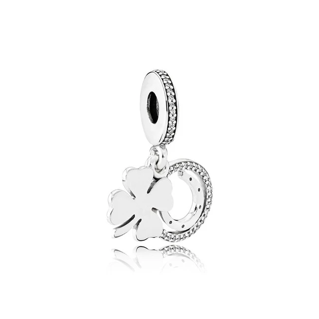 

100% 925 Sterling Silver 1:1 792089CZ LUCKY DAY HANGING CHARM Original Women Fashion Jewelry