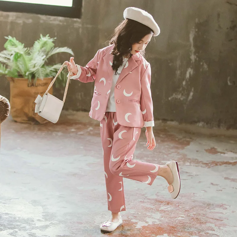 

2019 Girls Clothing Set Spring Autumn Teenage Girls Clothes Suits Children Jacket Pants Sets 2pcs School Kids Clothes Tracksuit