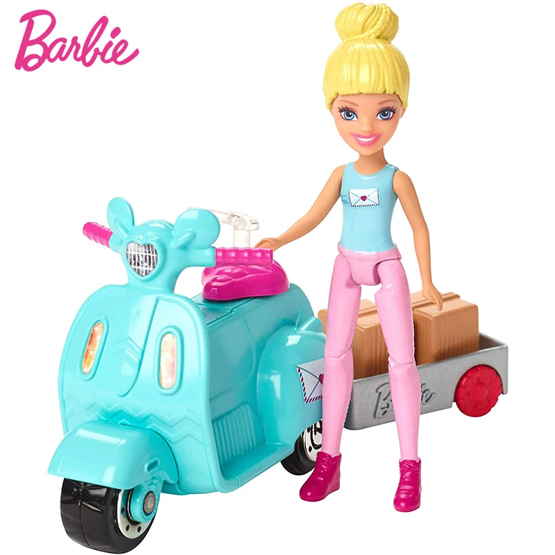 Barbie Original Small Doll And Scooter Toy Set Children Cartoon On-the Go  Post Office Cosplay Character Dolls Toys Girl Gift Box - Dolls - AliExpress