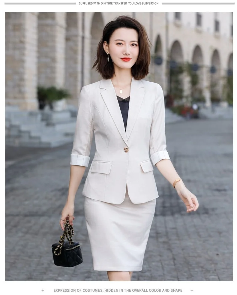 women's plus size white skirt suits