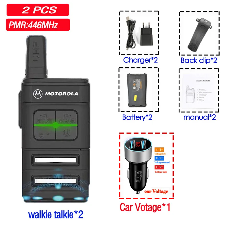 2C MOTOROLA walkie talkie отель, строительная площадка, туризм на открытом воздухе портативный мини-приемопередатчик с наушником - Color: 2C
