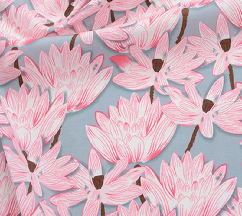 荷塘月色蓝灰底