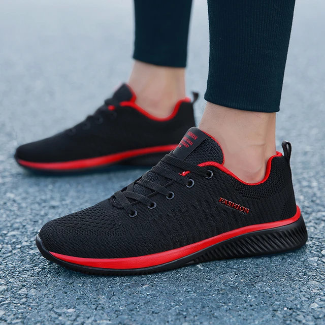 Zapatillas de deporte transpirables para Hombre, zapatos informales a la Tenis para caminar, color negro _ - AliExpress Mobile