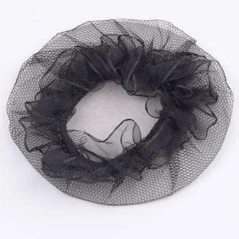 

Net bag professional flower head invisible hair net ladies dance lace elastic net hair accessories