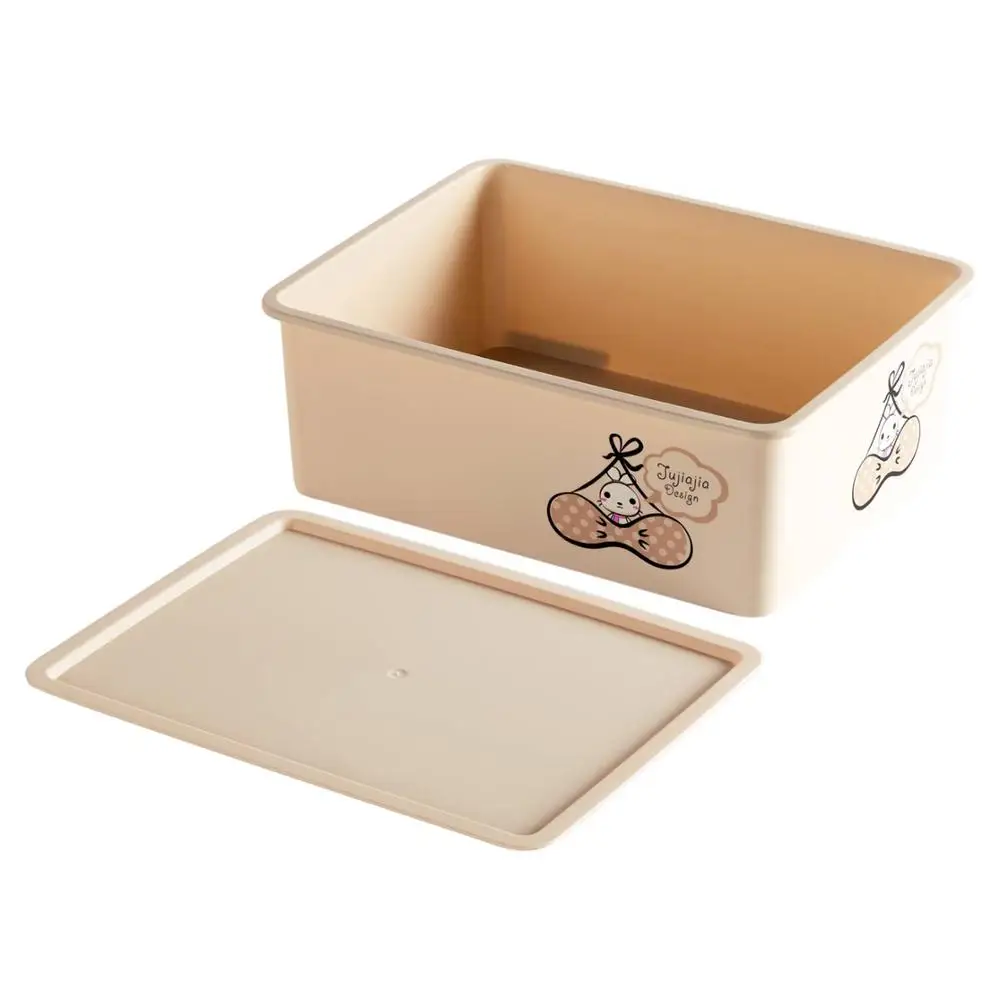 Beige 1 grid 3 типа женское Мужское нижнее белье Органайзер Пластиковый Ящик для хранения с крышкой ящик шкаф Органайзер шарфы Носки Бюстгальтер ткань Органайзер - Цвет: Beige 1 grid