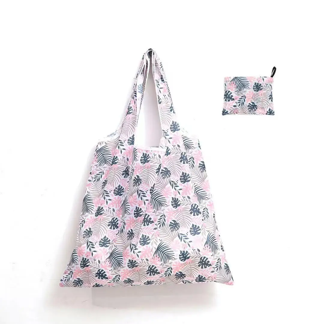 Reusable thick supermarket shopping bag Fashion print Oxford fabric tote large foldable grocery bag 4