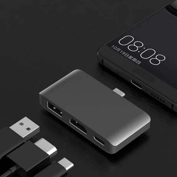 USB C концентратор к HDMI 4K Dex режим для Samsung Galaxy S8/S9 NAND с PD USB 3,0 концентратор Thunderbolt USB-C док-станция для Macbook Pro(серый