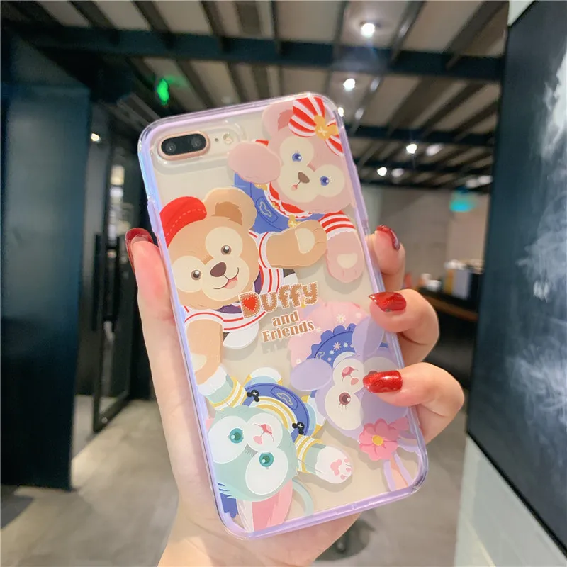 Для iPhone 11 pro Max чехол для телефона с мультяшным медведем+ пленка для экрана из закаленного стекла для iPhone X XS Max XR 7 8 6s Plus прозрачный чехол