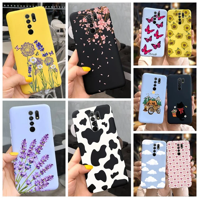 Funda Silicona Gel Goma Flores Carcasa para Xiaomi Redmi 9 Prime India  Blanco