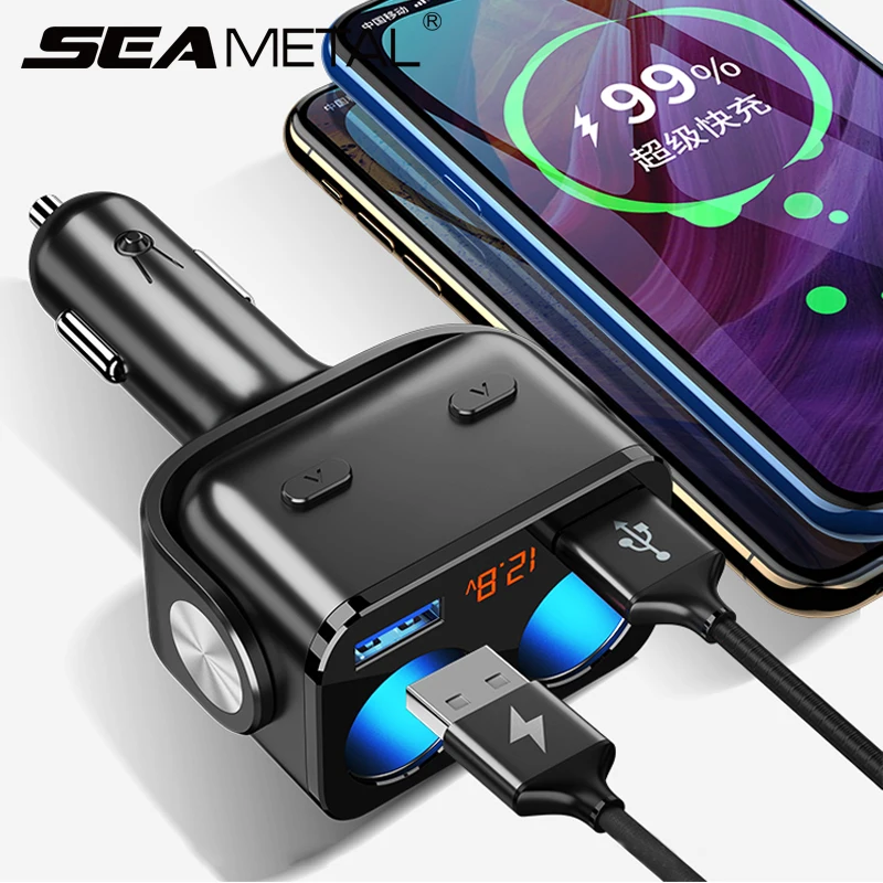 Розетка для автомобильного прикуривателя разветвитель зарядка двойной QC3.0 USB