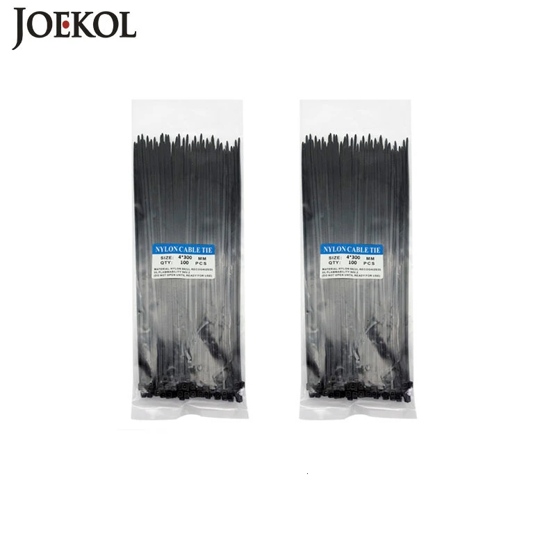 

200Pcs 4x300 Black Nylon Cable Wire Zip Ties Cable Ties free shippint