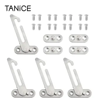

TANiCE 4 Pcs Stainless Steel UPVC Window Restrictor Sliver for Children Home Safety Security Lock with Screws Left Side UK Stock