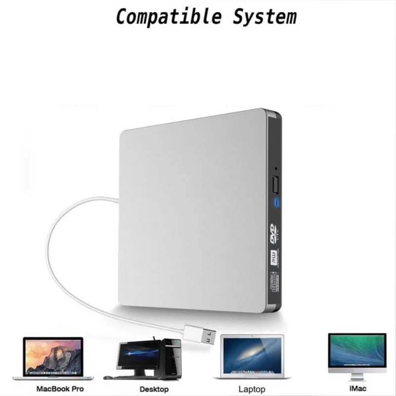DVD привод USB 3,0 Оптический плеер горелки ридер CD Портативный внешний рекордер горелки внешний CD DVD привод