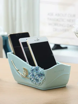 

Handmade resin TV Air Conditioner Remote Control Holder Home Office Sundries Storage Case Desk Organizer Box