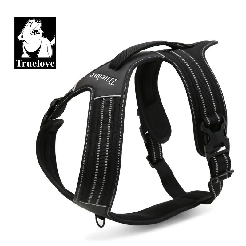 Truelove Reflective Small Dog Harness Large Nylon Soft Padded K9 Dog Harness Basic Halter Vest Harnesses Black Pets Acessorios