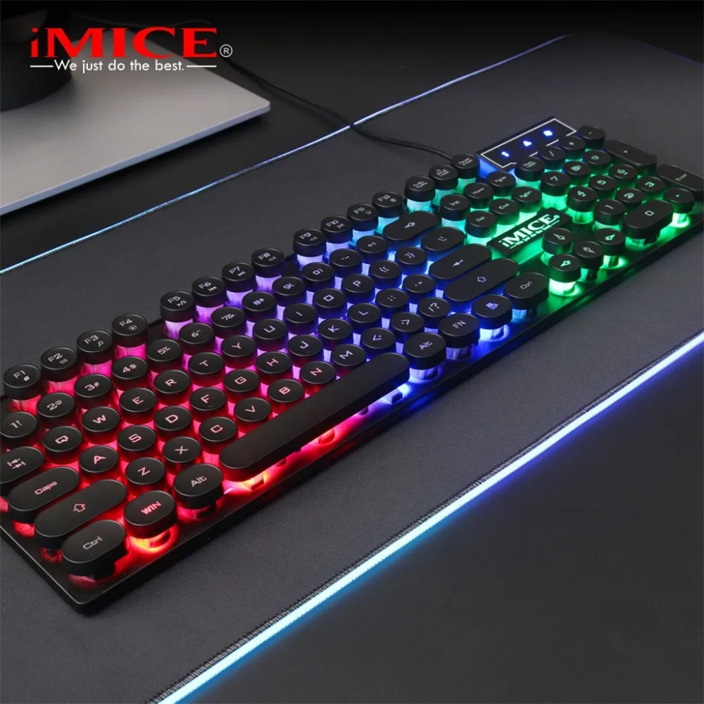 IMICE AK-800, 104 клавиш, RGB подсветка, механическая клавиатура, USB Проводная клавиатура, игровая Силиконовая клавиатура для ноутбука, ПК, рабочего стола