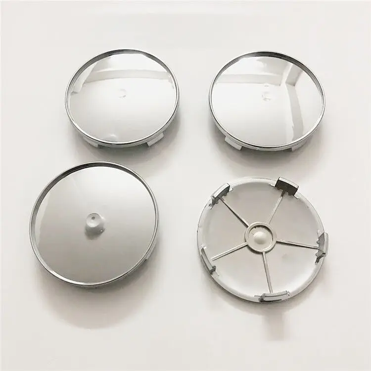 

4Pcs 68mm ABS Chrome Wheel Center Cap No Logo 60mm Silver Dust Cover Car Wheel Cover Auto Hubcaps Cover