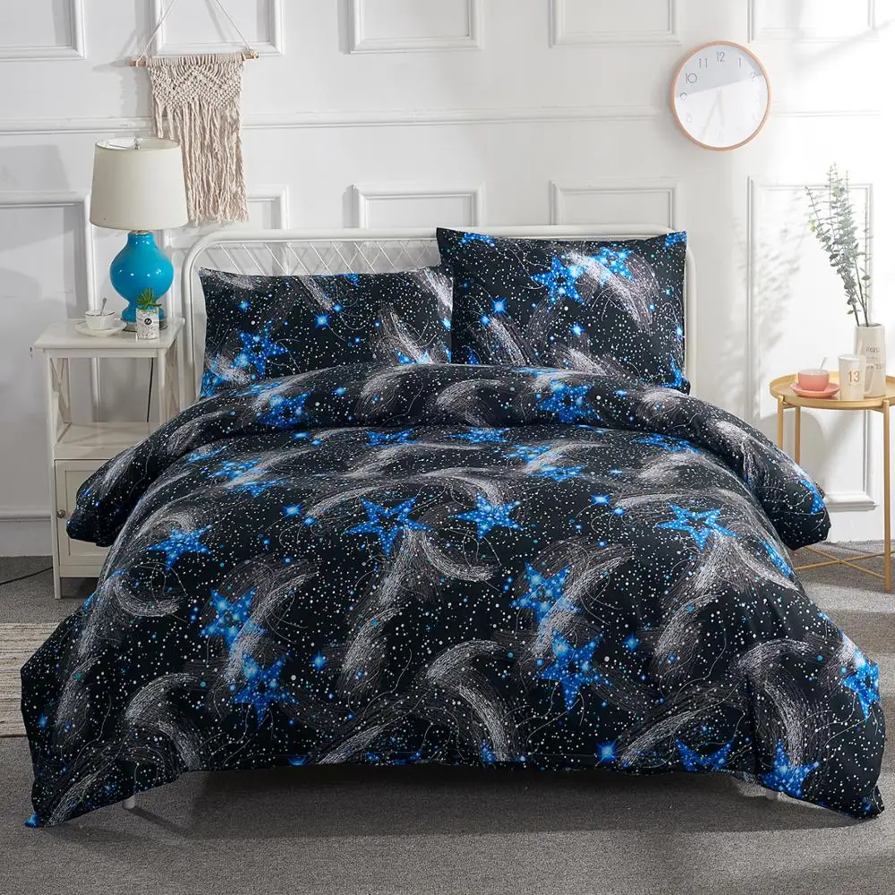 

2019 new sanding printing three-piece fashion soft washable quilt pillowcase multi-size